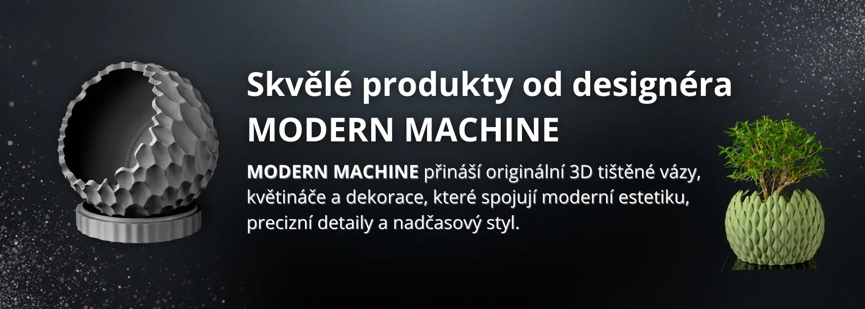 Designové 3D tištěné produkty pro moderní interiér – vázy, květináče a dekorace